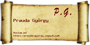 Prauda György névjegykártya
